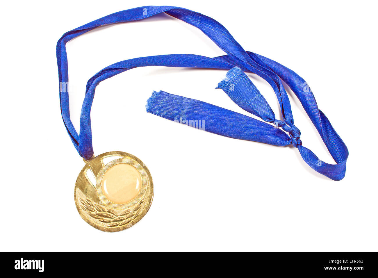 Vintage gold-Sport-Medaille auf weiß Stockfoto