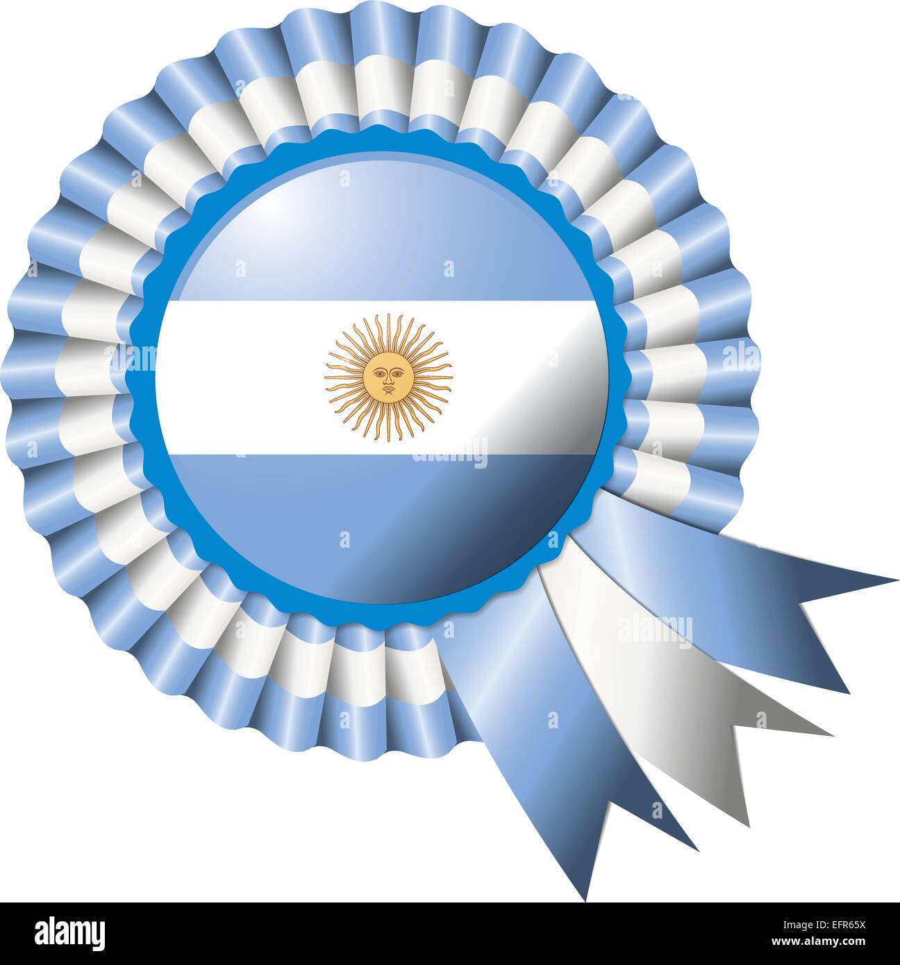 Argentinien detaillierte Seide Rosette Flagge, eps10 Vektor-illustration Stock Vektor