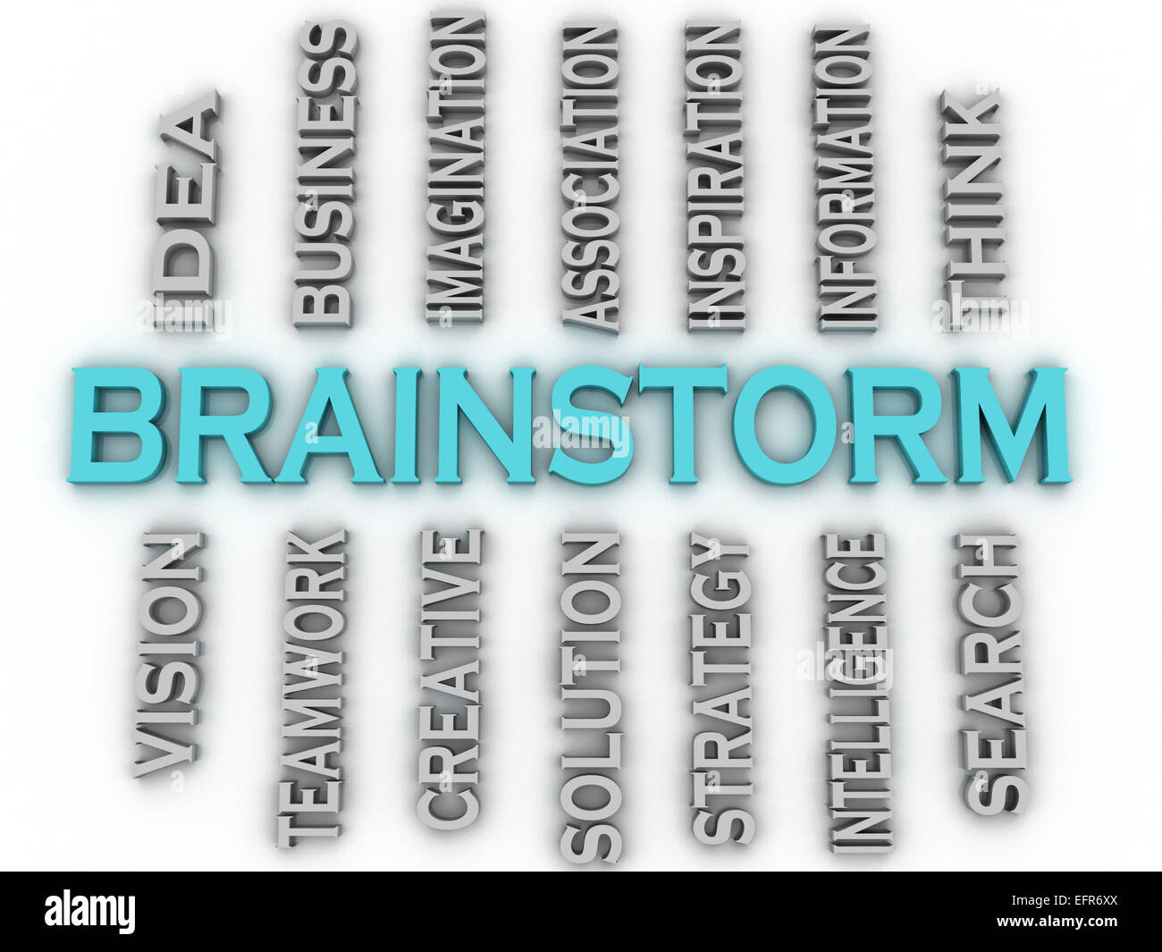 3D-Bild Brainstorm Themen Konzept Wort cloud-Hintergrund Stockfoto