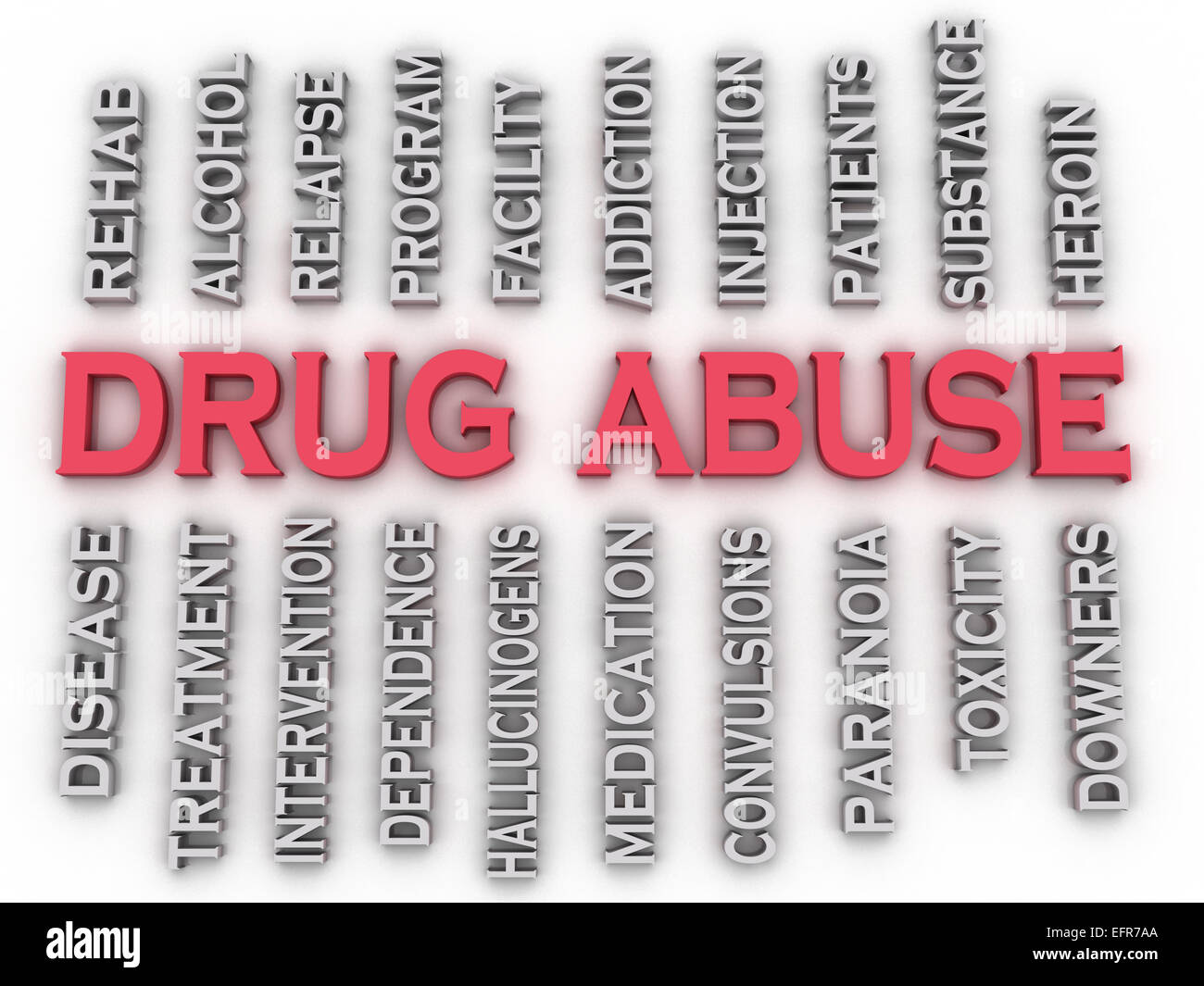 3D-Bild Drogenmissbrauch Fragen Konzept Wort cloud-Hintergrund Stockfoto