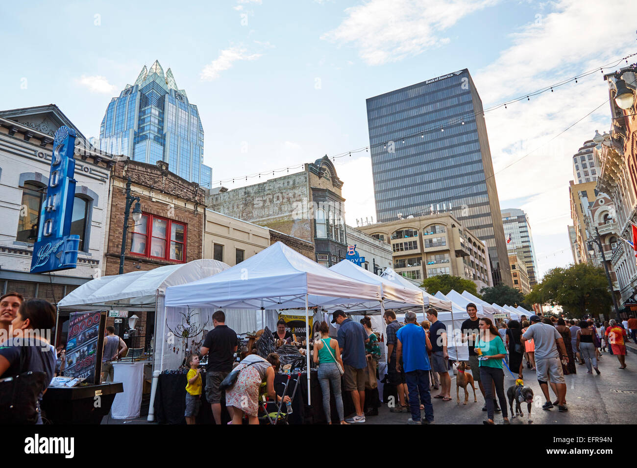 Festival am Sixth Street, Austin, Texas. Stockfoto