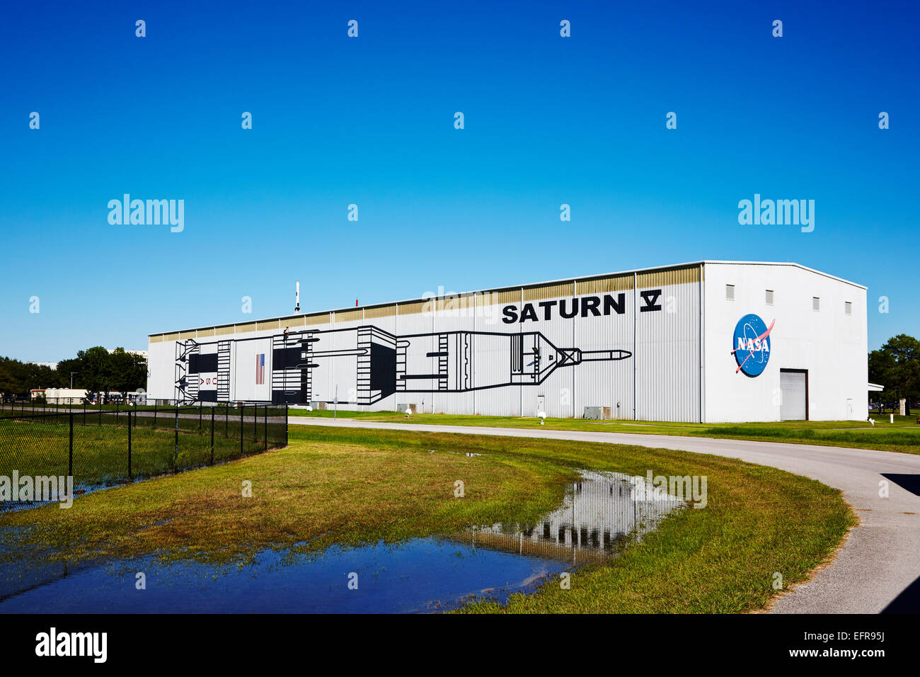 Johnson Space Center Gebäude. Stockfoto