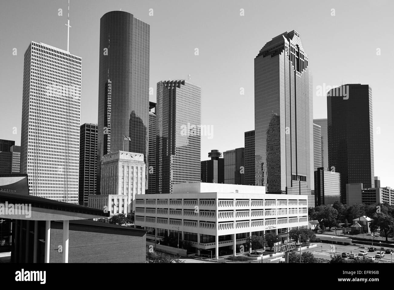 Blick auf Downtown Houston Stockfoto