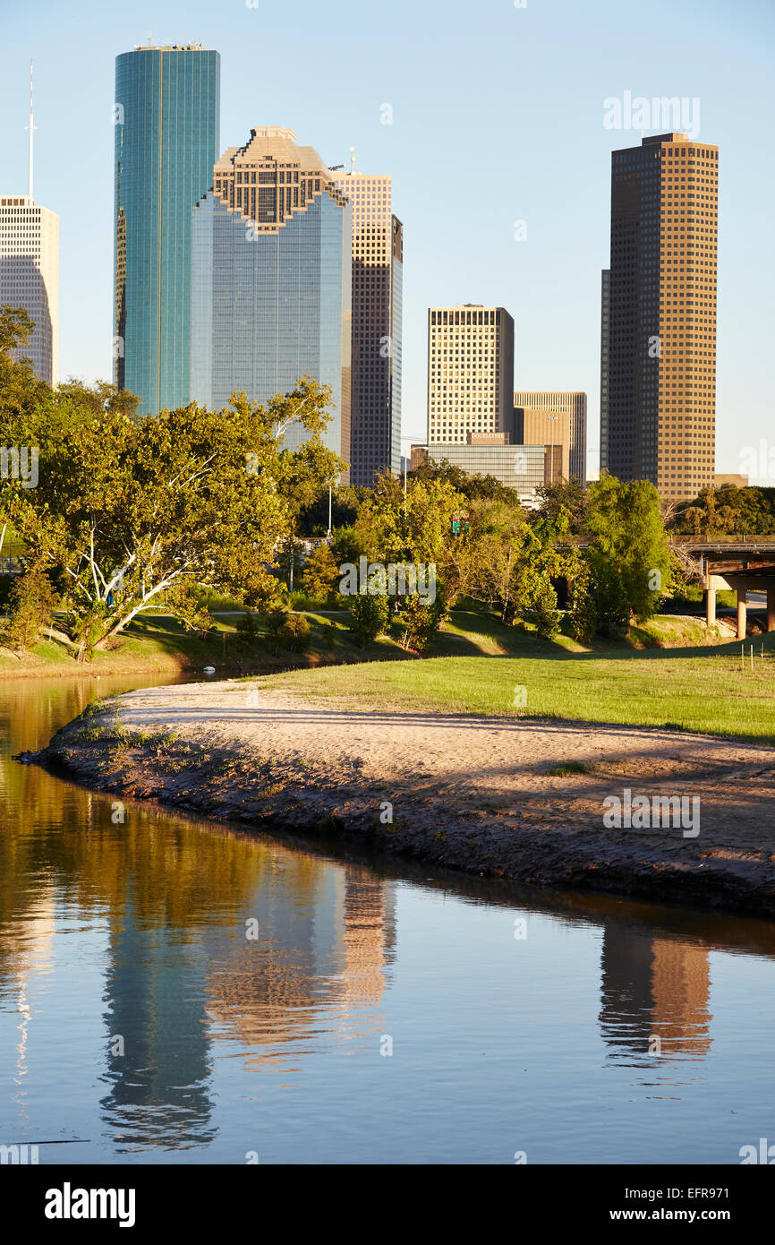 Blick auf Downtown Houston Stockfoto