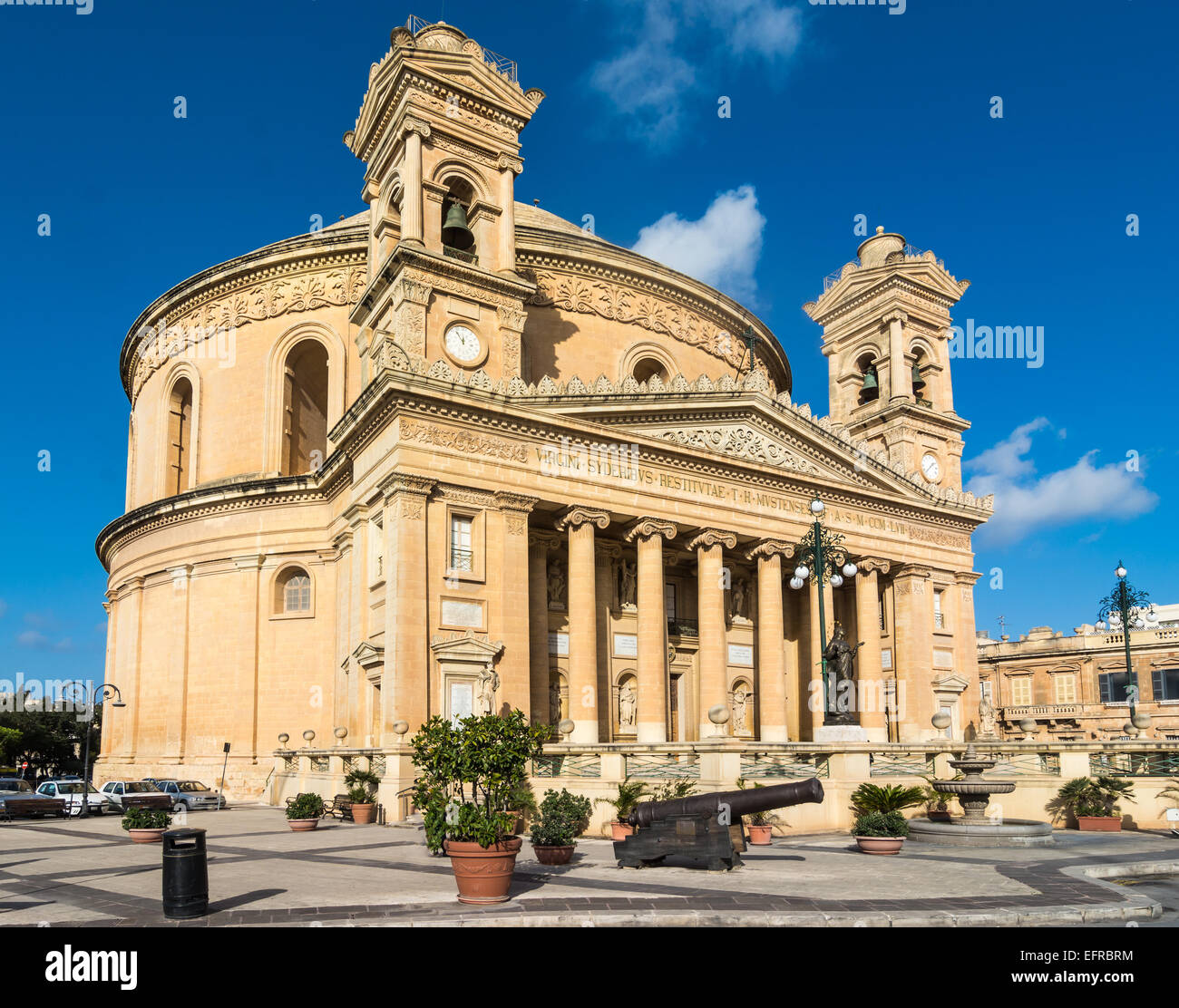 Die berühmte St. Mary's Kirche in Mosta auf Malta, manchmal bekannt als die Mosta Rotunda oder Mosta Dome. Es ist die drittgrößte Stockfoto