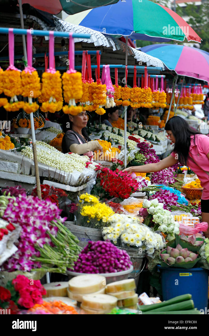 Tonne Lamyai Blumenmarkt, Chiang Mai, Thailand Stockfoto
