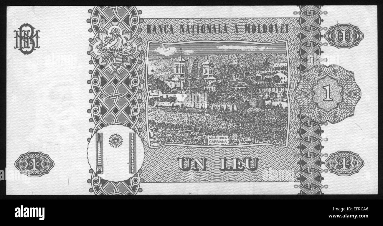 Banknoten, Währung, 1, Moldawien Stockfoto