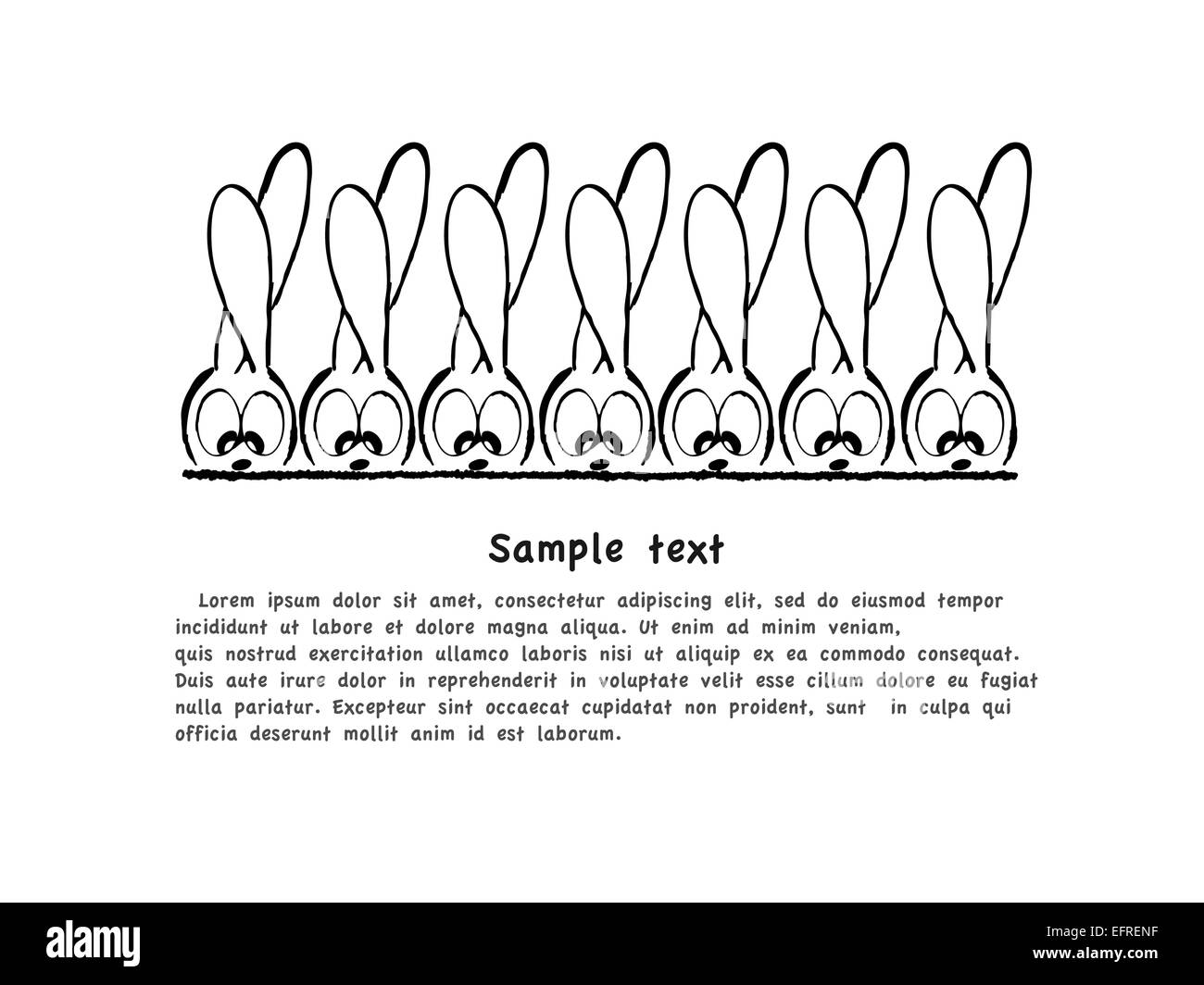Illustration, lustige Kaninchen Stockfoto