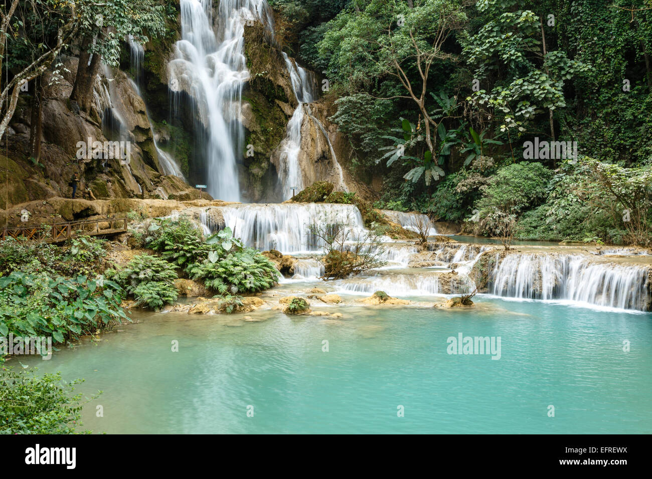 Kuang Si Wasserfall, Luang Prabang, Laos. Stockfoto