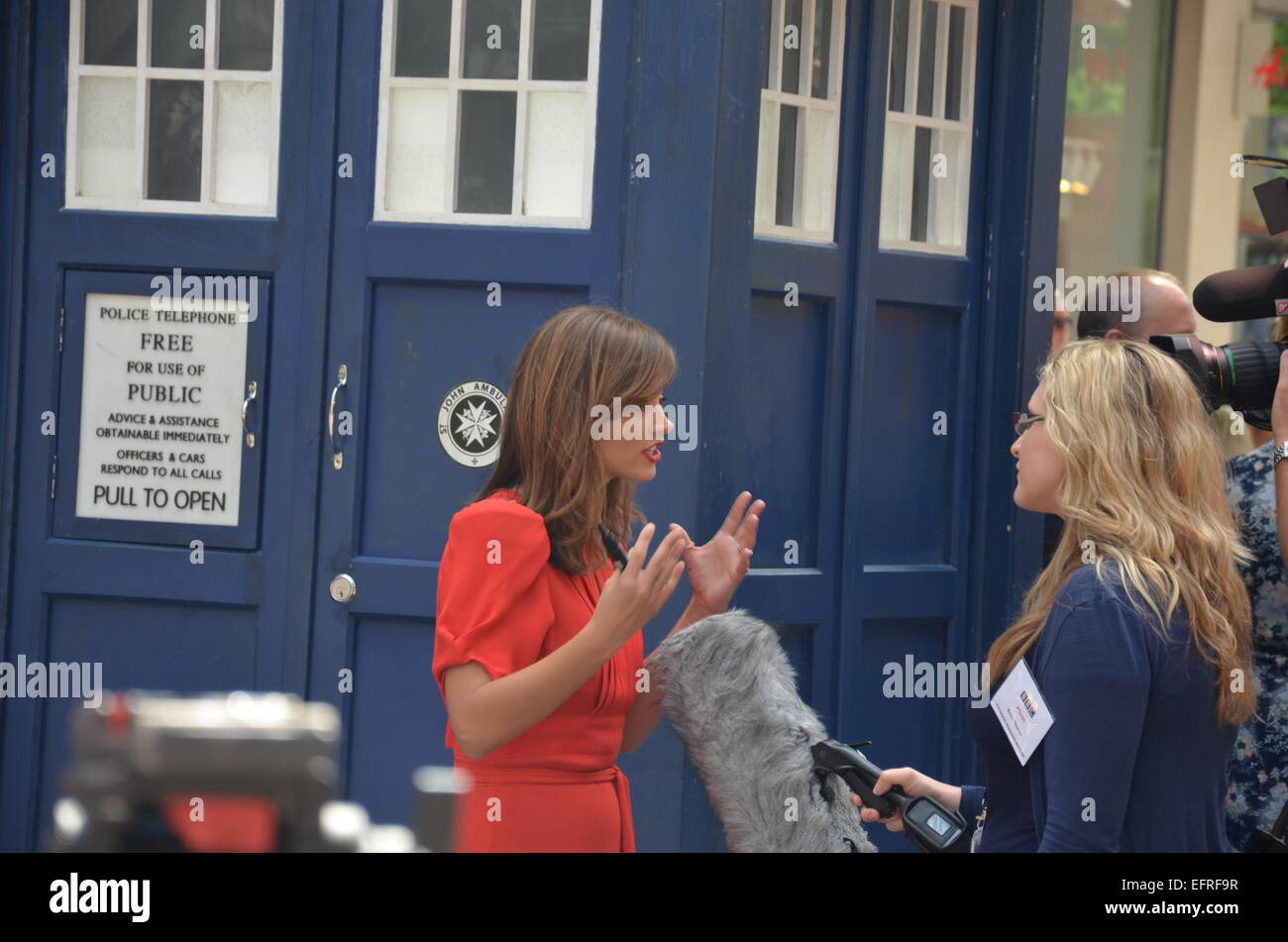 Doctor Who World Tour - Red Carpet Event in St. Davids Hall in Cardiff, Wales - Ankünfte mit: Jenna Coleman Where: Cardiff, Vereinigtes Königreich: 7. August 2014 Stockfoto