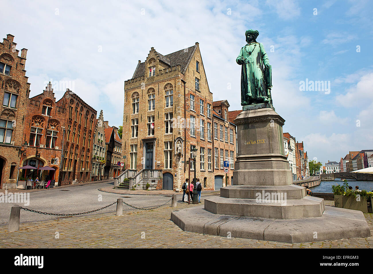 Jan Van Eyck-Platz, Brügge, Belgien Stockfoto