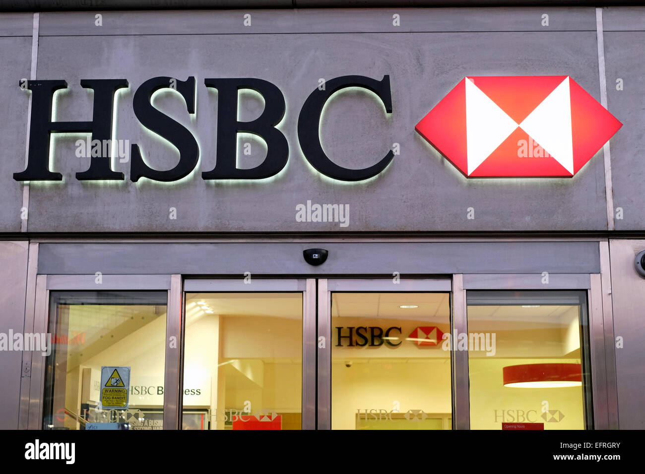 Eine Nahaufnahme von einer HSBC Filiale in London, UK Stockfoto