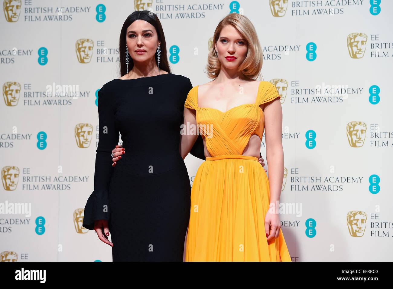 Monica Bellucci und Lea Seydoux bei den EE British Academy Film Awards am Royal Opera House am 8. Februar 2015 in London. Stockfoto