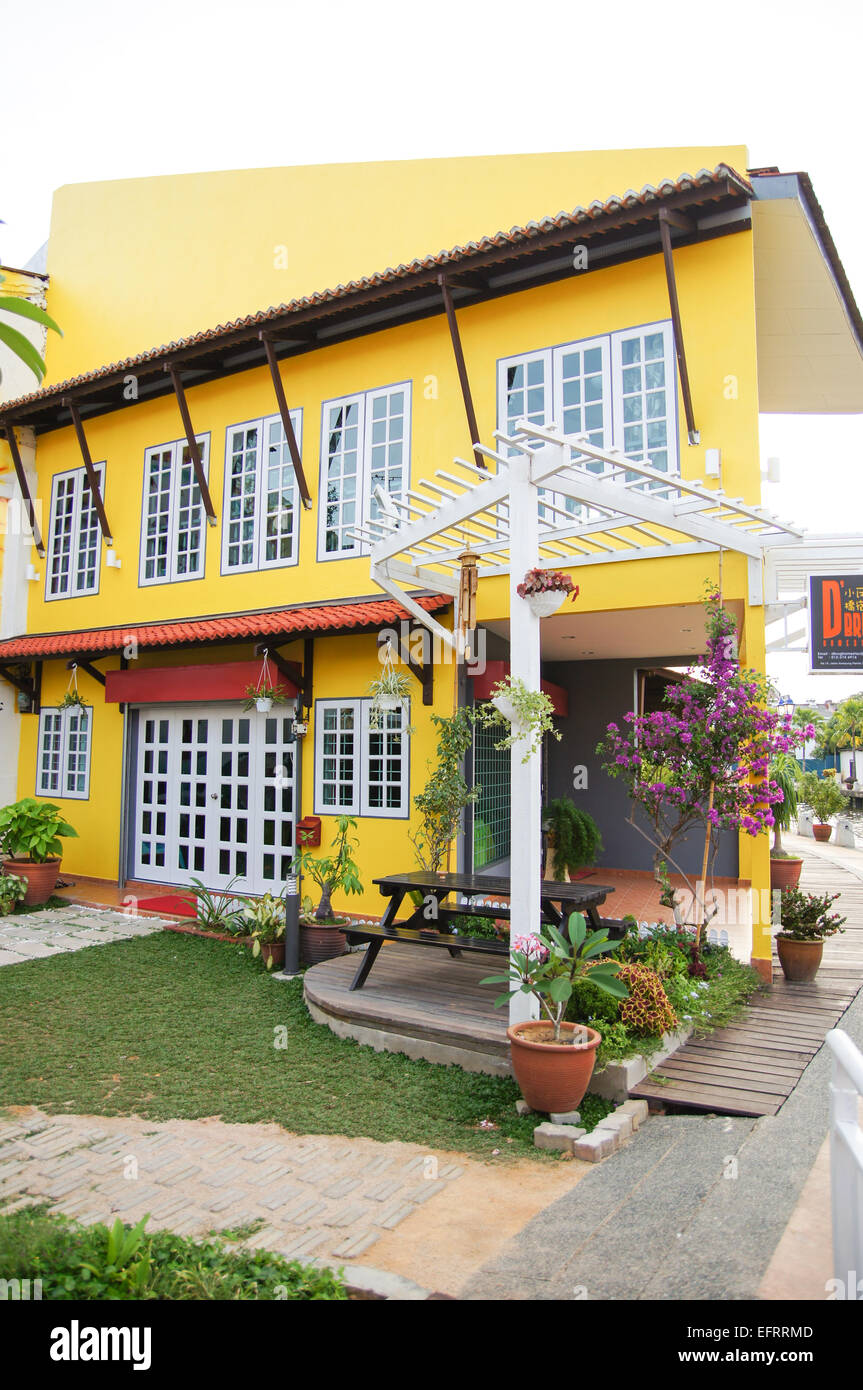 Gelbes Haus, Melacca, Malaysia Stockfoto