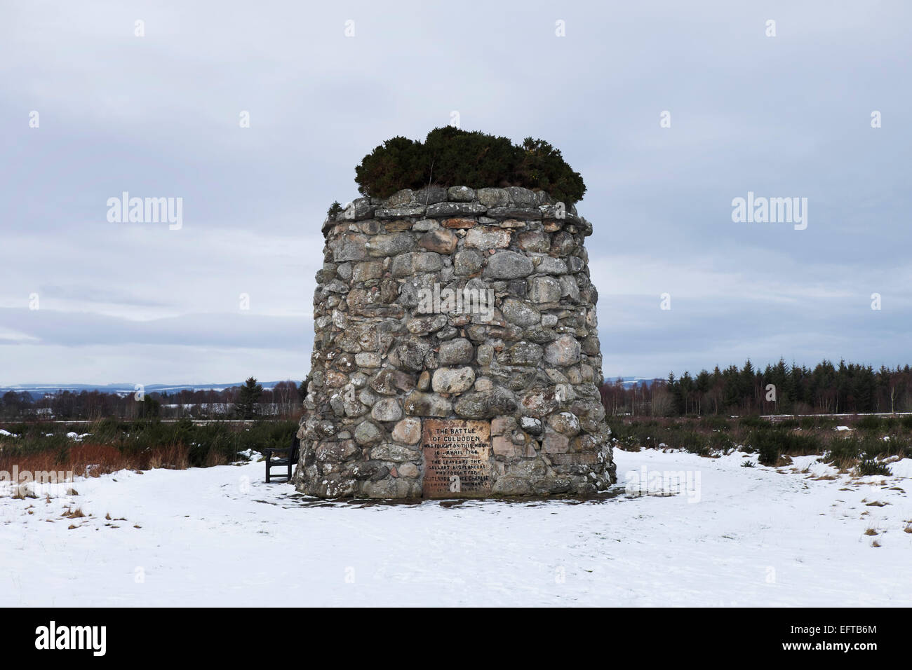 Der Ort der Schlacht bei Culloden Moor in der Nähe von Inverness. Stockfoto