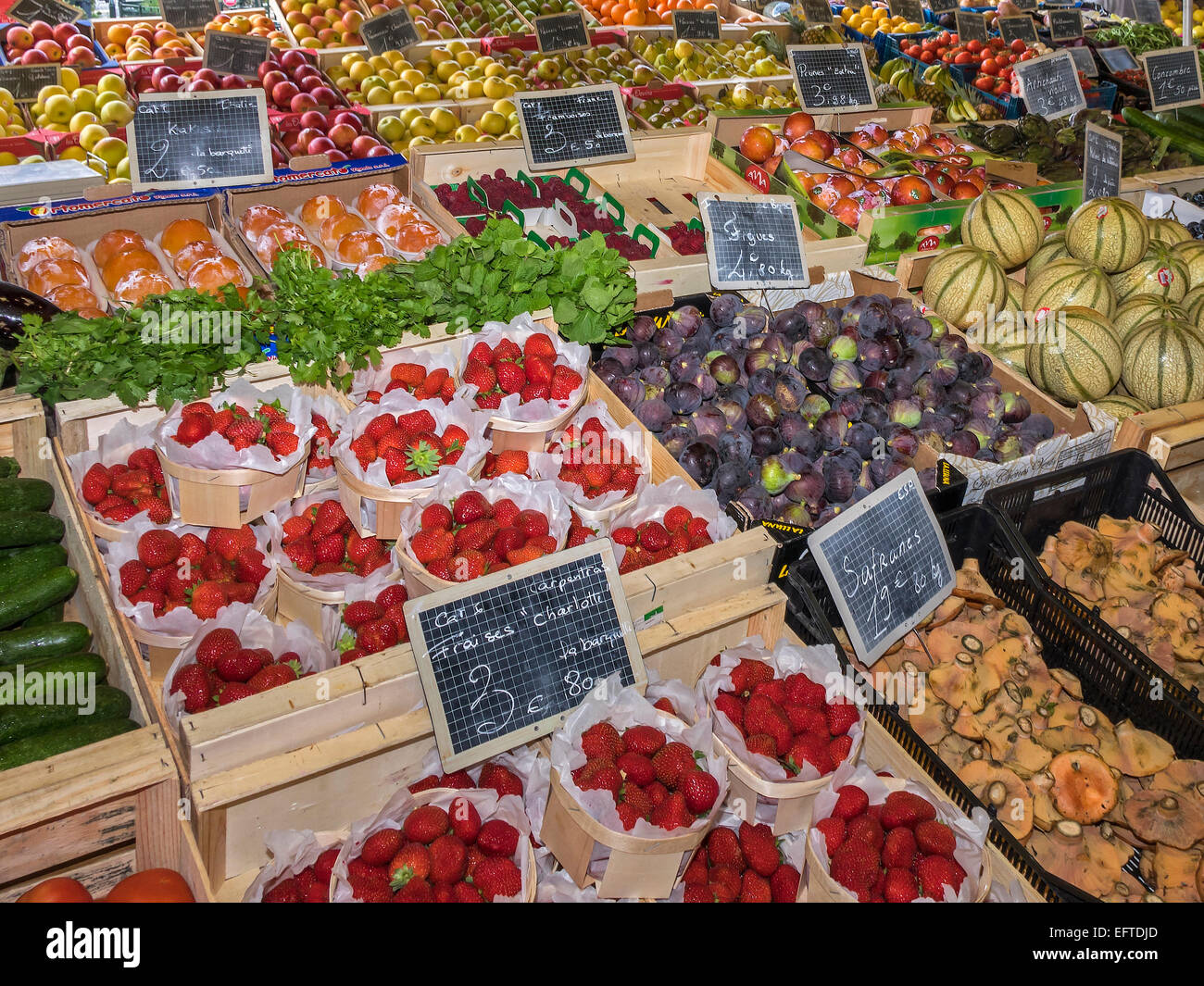 Straße Markt Sanary Sur Mer Provence Frankreich Stockfoto