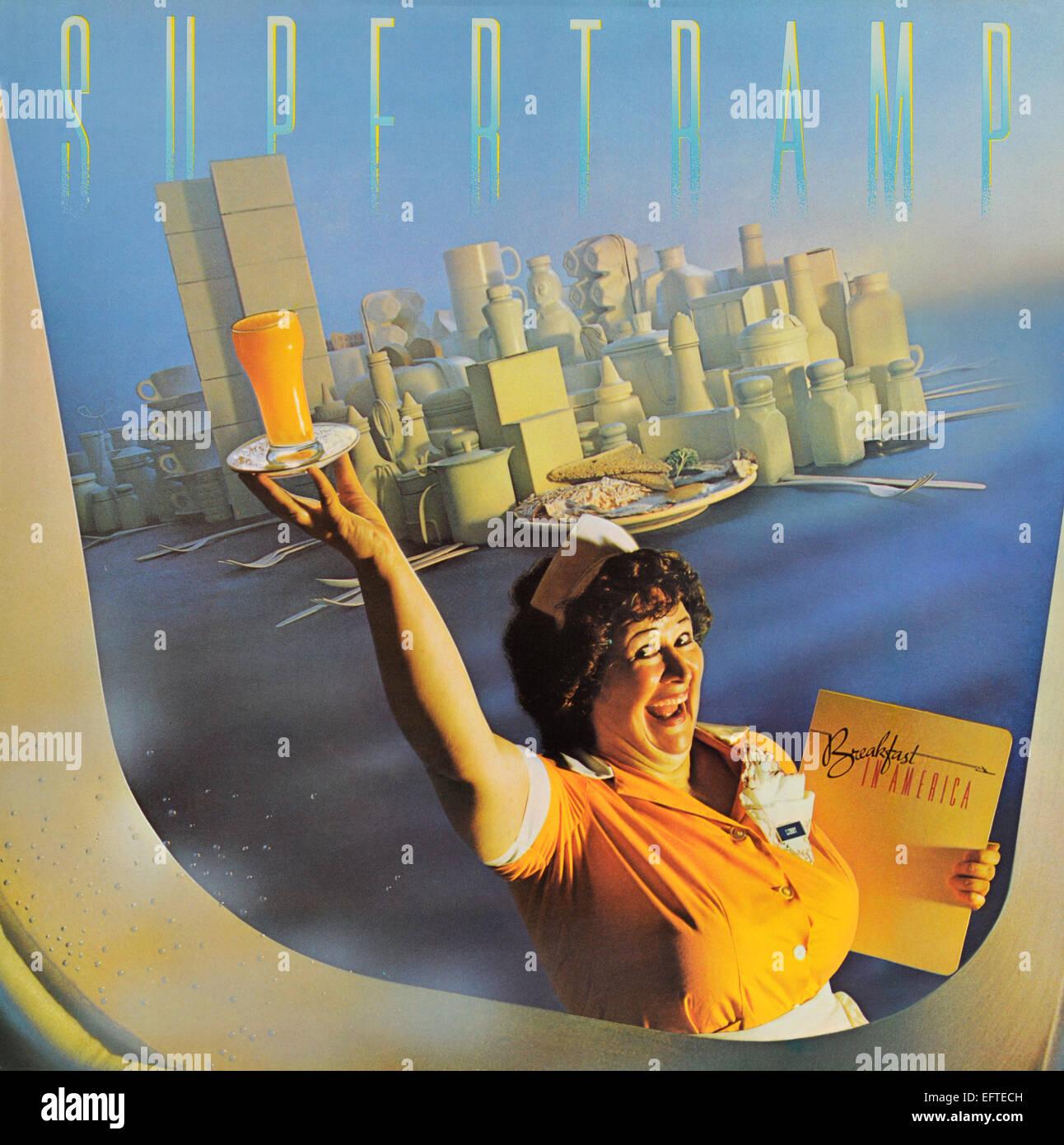 LP-Album-Cover "Breakfast in America" von Supertramp. Im Jahr 1978 veröffentlicht von A & M records Stockfoto