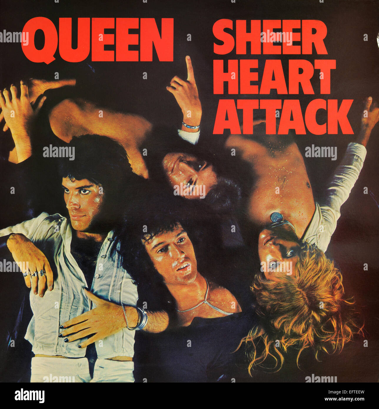 Vinyl-LP-Album-Cover Sheer Heart Attack von Queen. Im Jahr 1974 veröffentlicht von EMI Stockfoto