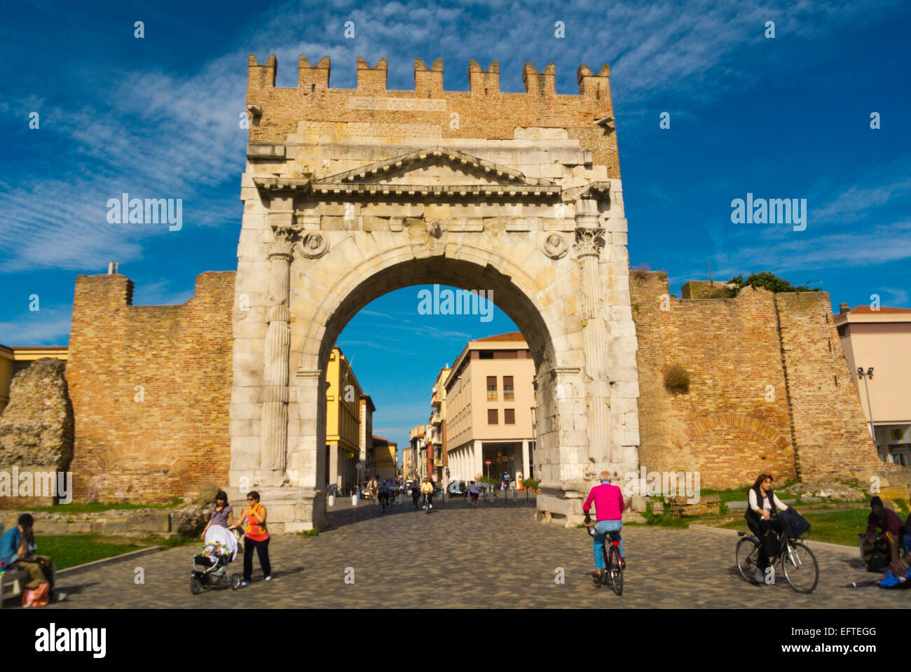 Arco di Augusto, Baujahr 27, Rimini, Italien Stockfoto