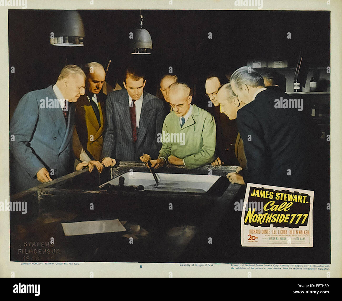 Call Northside 777 - James Stewart - Filmplakat Stockfoto