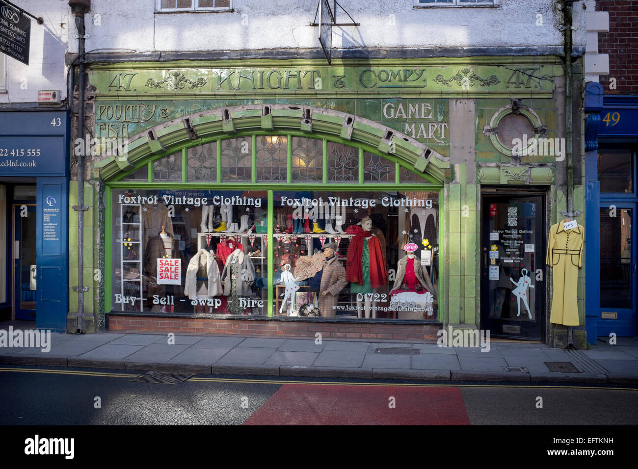 Foxtrott Vintage Clothing Store in Fisherton Street Salisbury Stockfoto