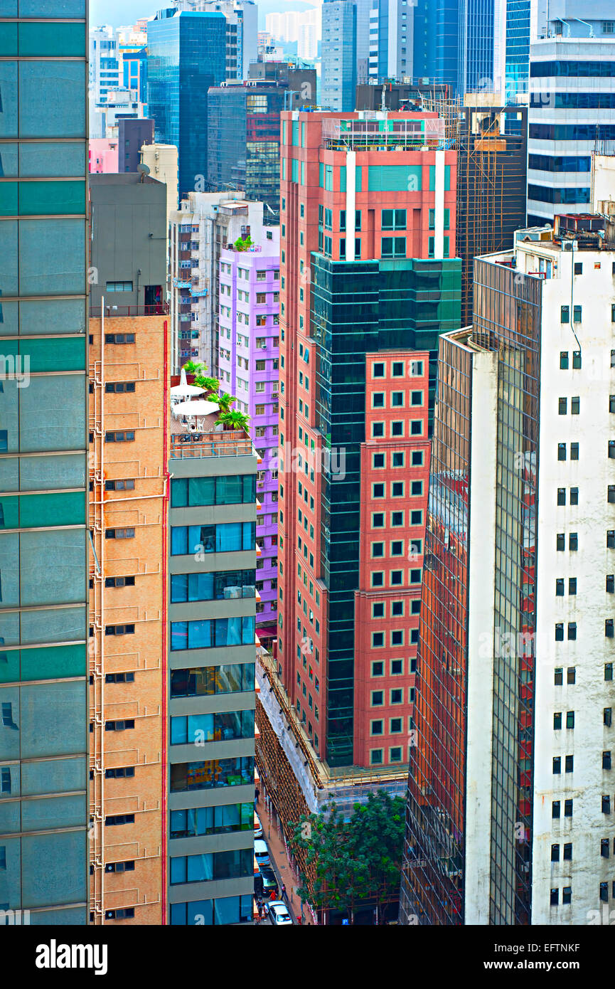 Dichte urbanes Leben in Hong Kong Stockfoto