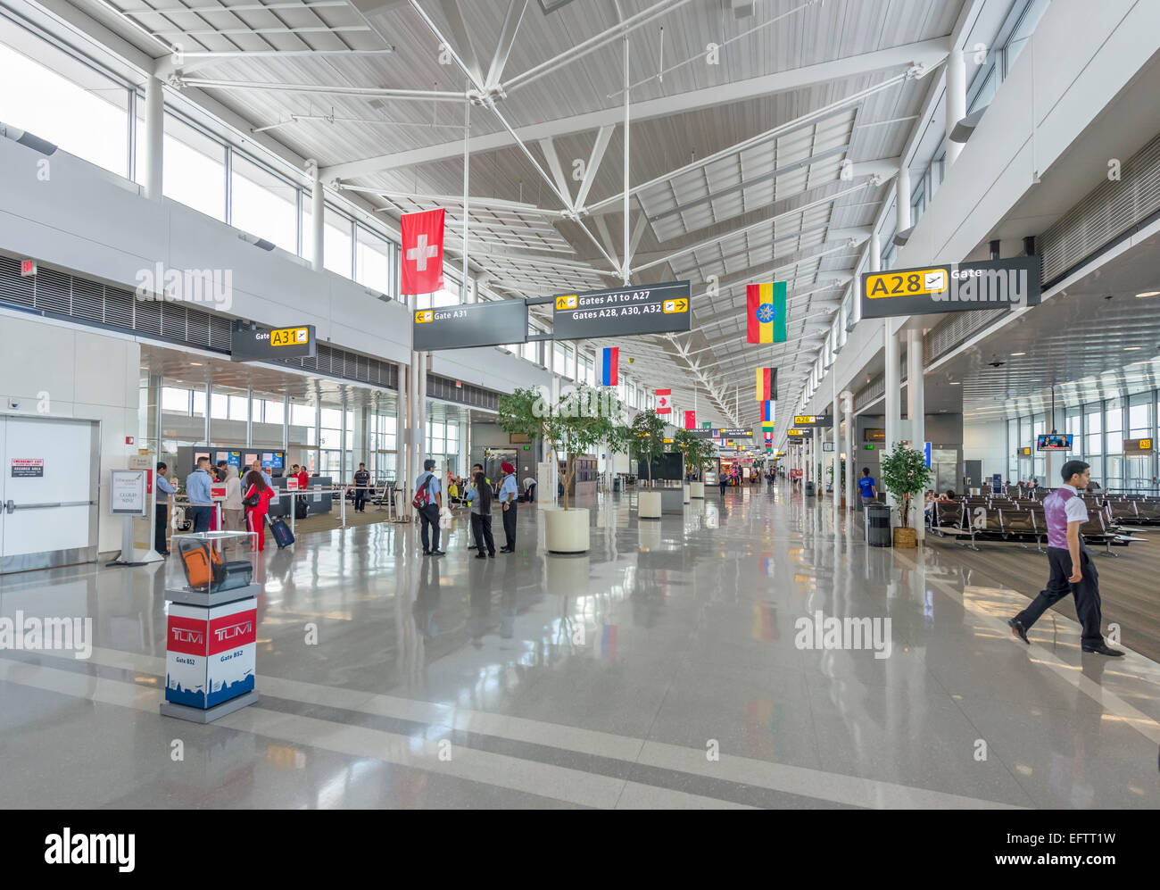 Abflug-Gates am Washington-Dulles International Airport in Dulles, Virginia, USA Stockfoto