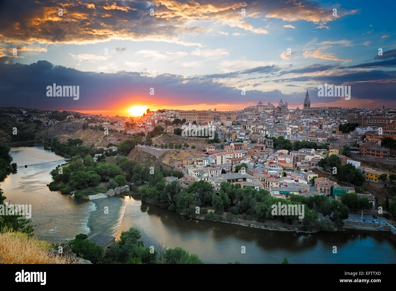 Sonnenuntergang in Toledo, Kastilien-La Mancha, Spanien Stockfoto