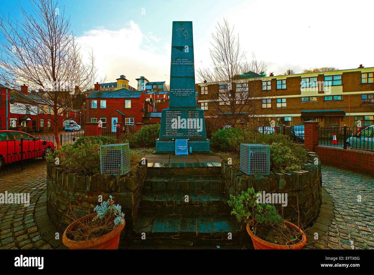 Denkmal Blutsonntags Bogside Derry Nordirland Stockfoto