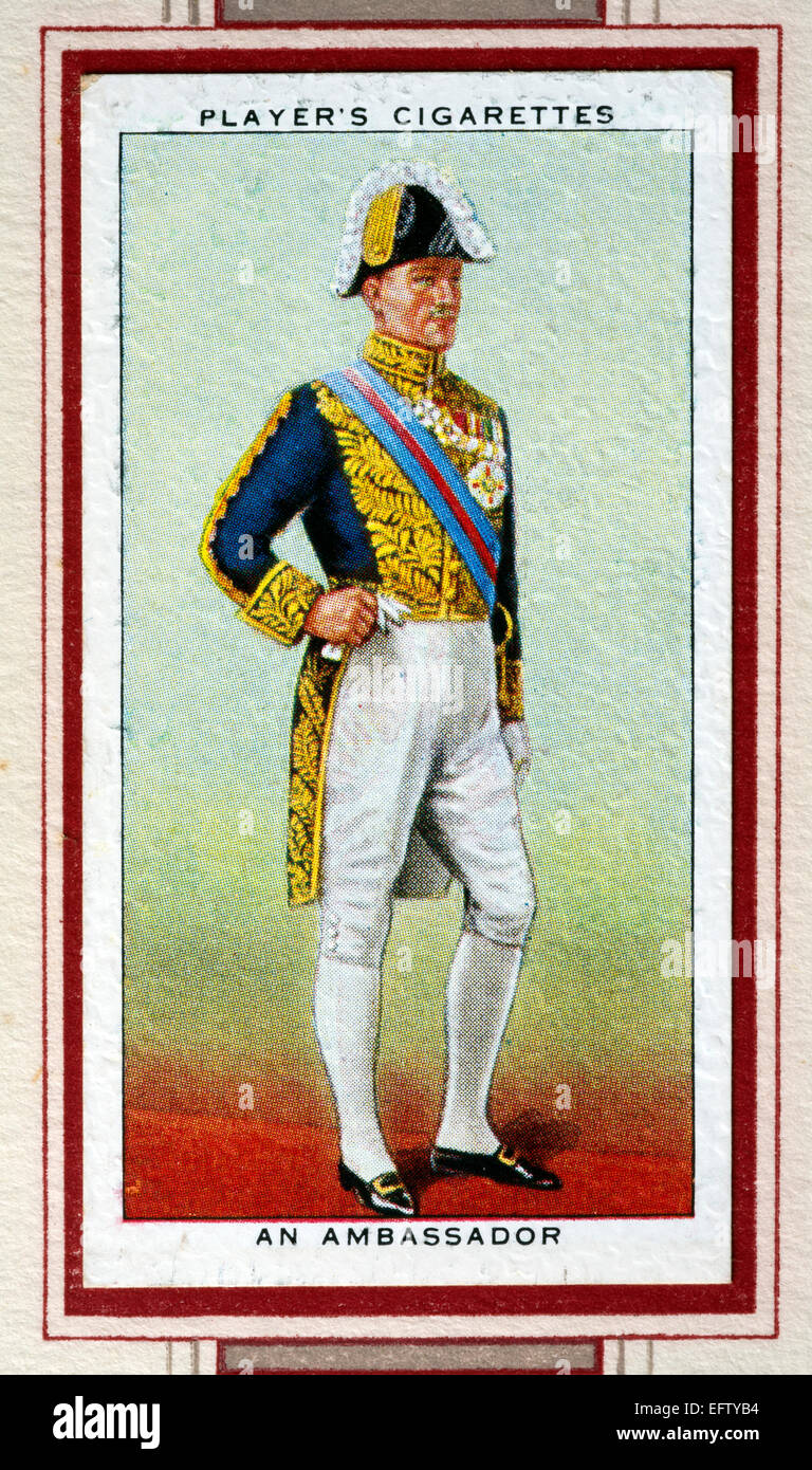 Karte des Spielers Zigarette - Botschafter Stockfoto