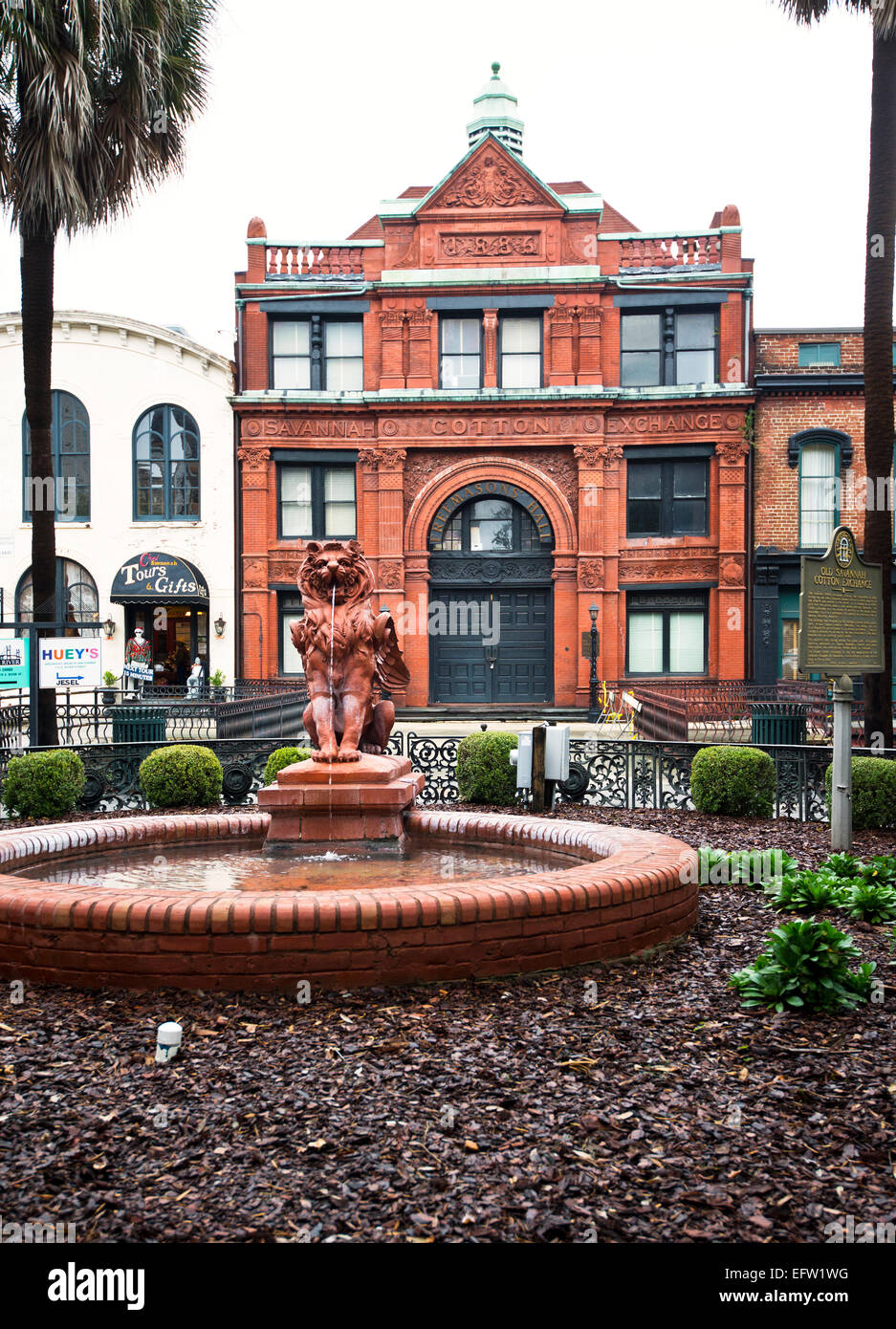 Savannah Georgia, die alten Baumwollbörse ist jetzt eine freie Maurer-Halle Stockfoto