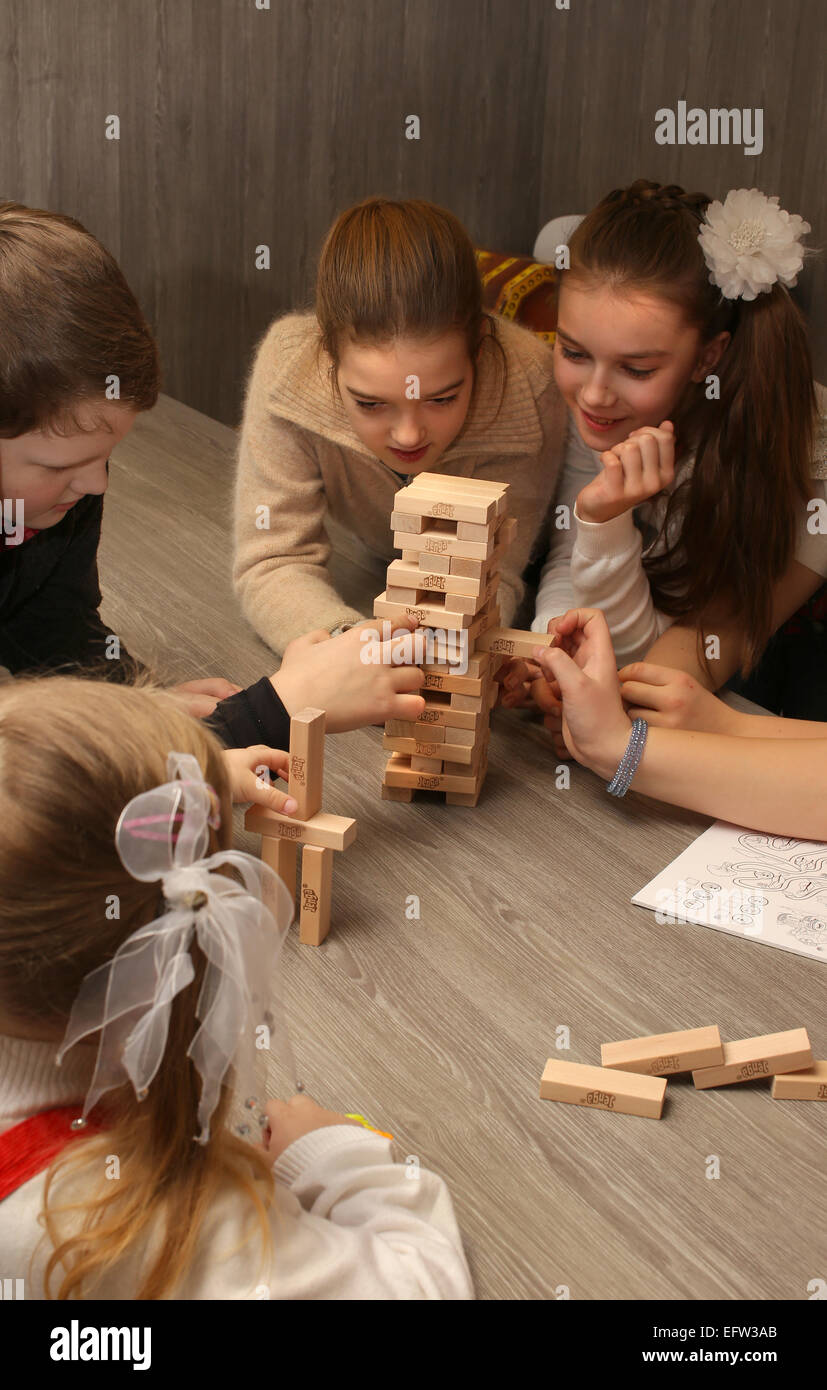 Gruppe von Kindern während der Ferienzeit. Stockfoto
