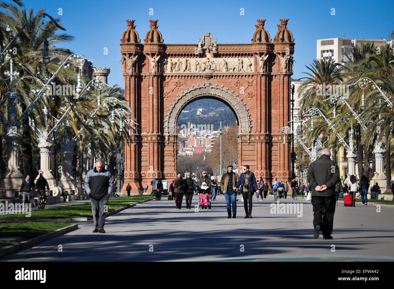 Barcelona Spanien Zitadellenpark Triumphbogen Stockfoto