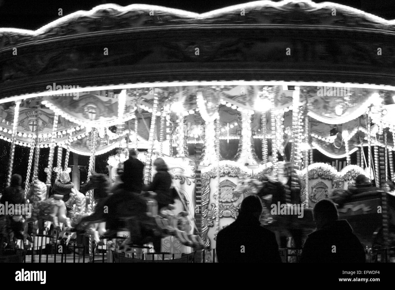 abstrakten Blick auf einem Karussell, Birmingham, UK Stockfoto