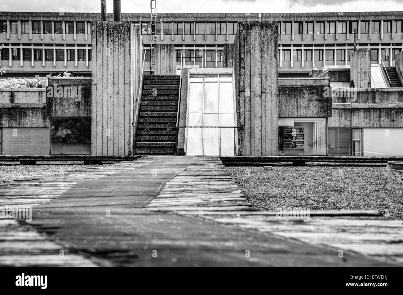Blick über die Dächer der Simon Fraser University in Burnaby, BC, Kanada Stockfoto