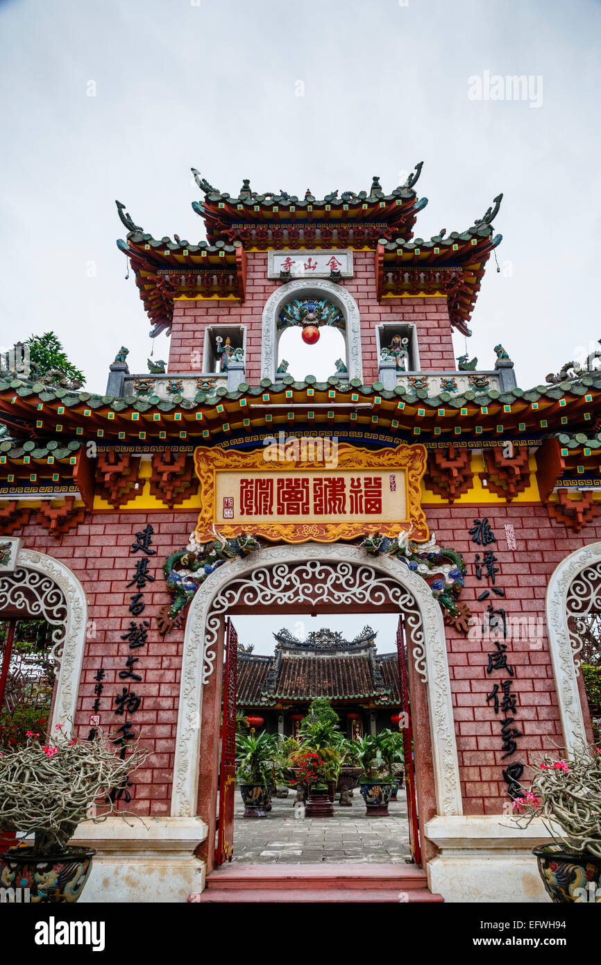 Fukian Aula (Phuc Kien) Pagode, Hoi an, Vietnam. Stockfoto