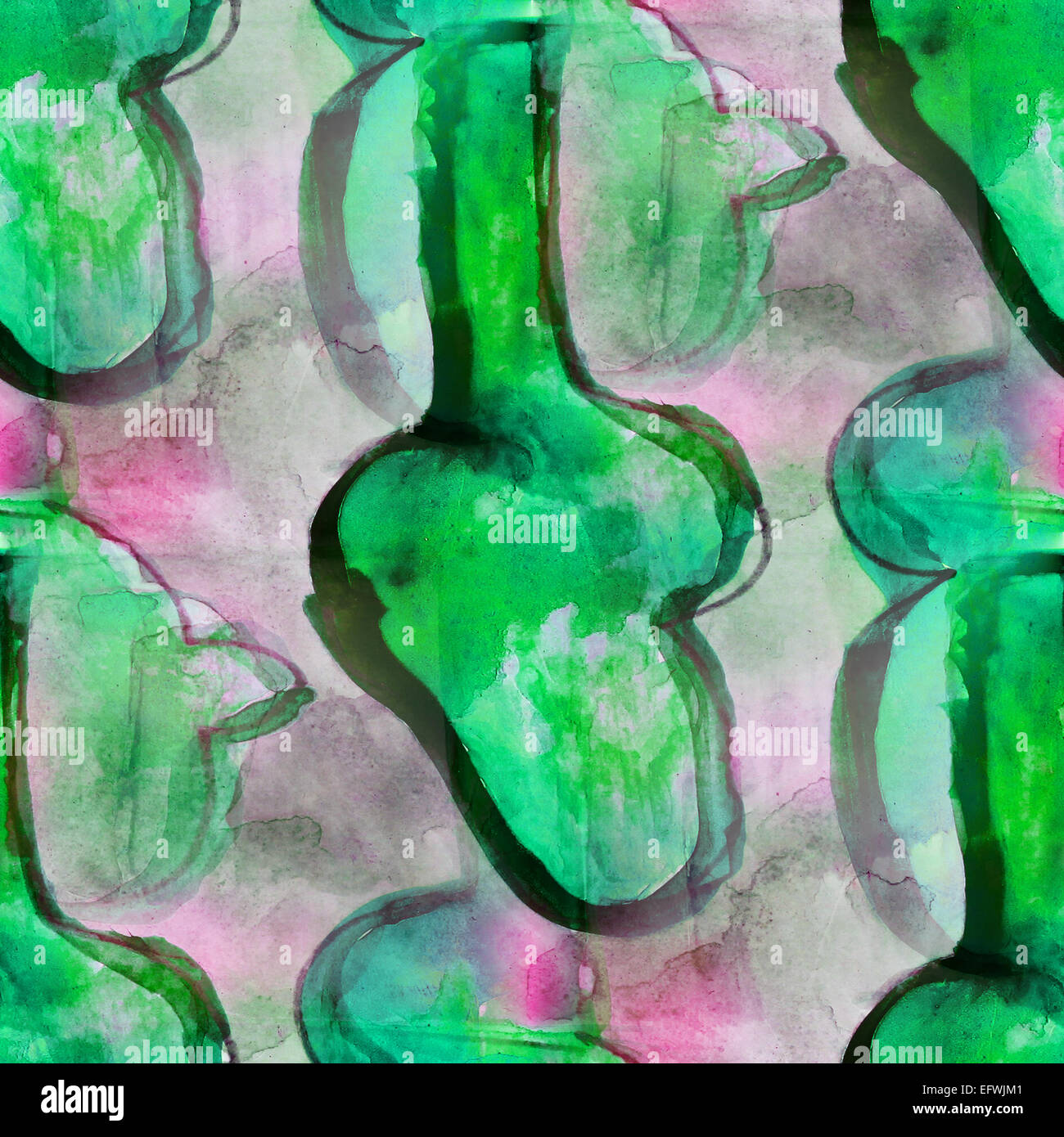 blaue Muster nahtlose Textur Aquarell Hintergrund abstrakt malen Designkunst Stockfoto