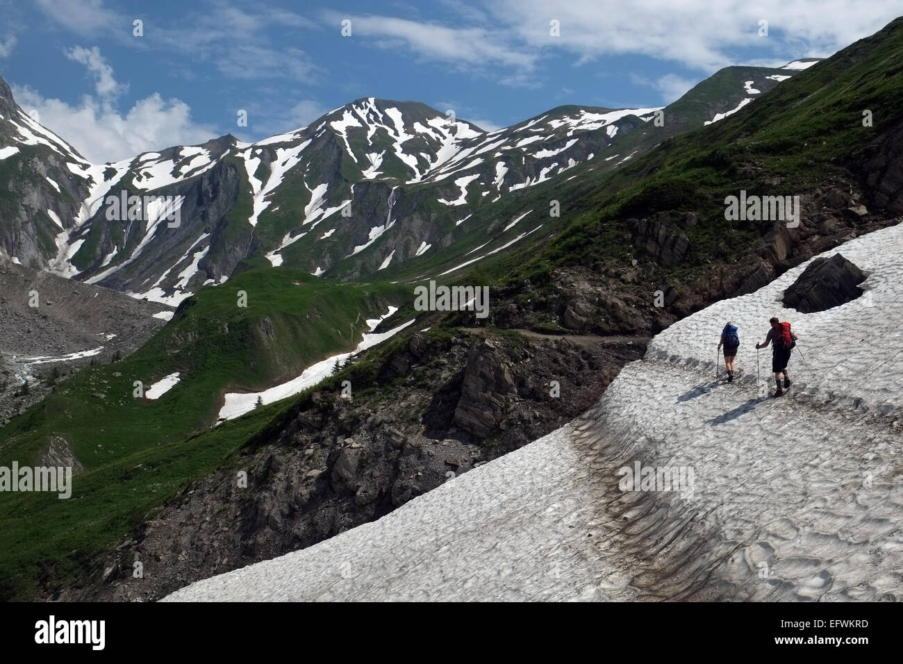 En Route Tour du Montblanc auf Alpen 2013 Stockfoto