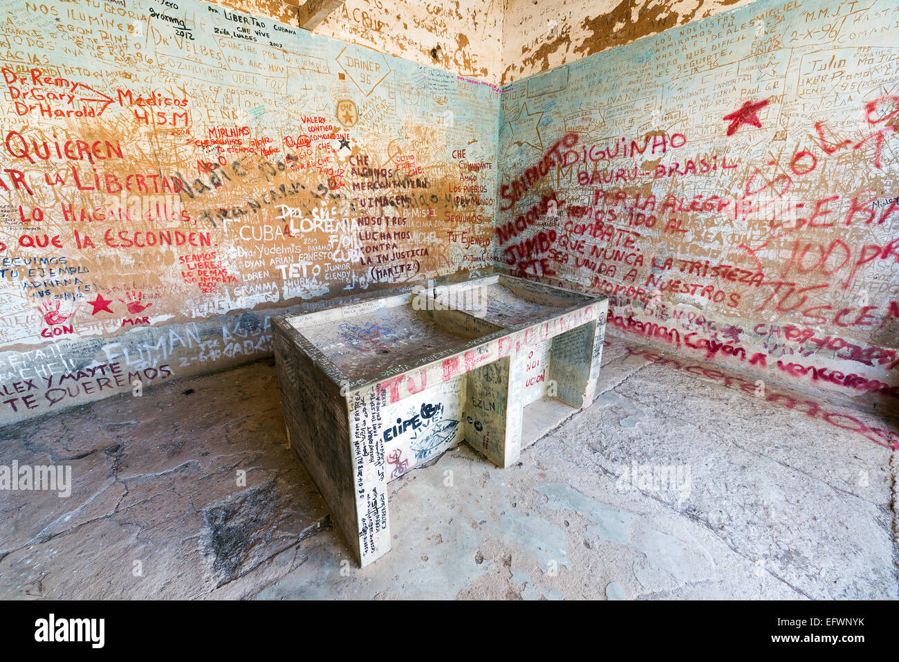 Waschküche, wo der Hauptteil von Ernesto Che Guevara nach seinem Tod im Jahr 1967 öffentlich angezeigt wurde Stockfoto