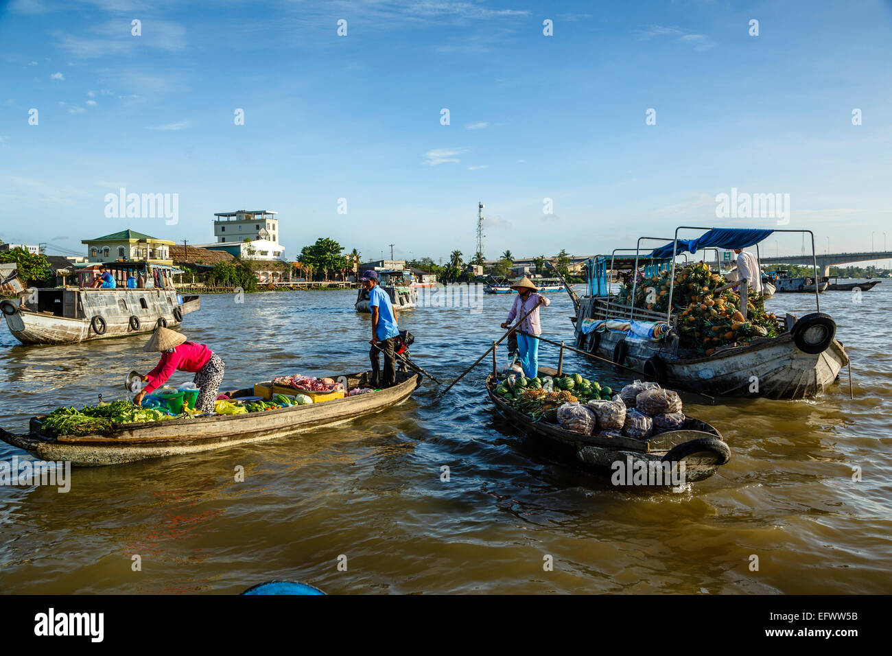 Cai Rang schwimmende Markt an der Mekong-Delta, Can Tho, Vietnam Stockfoto