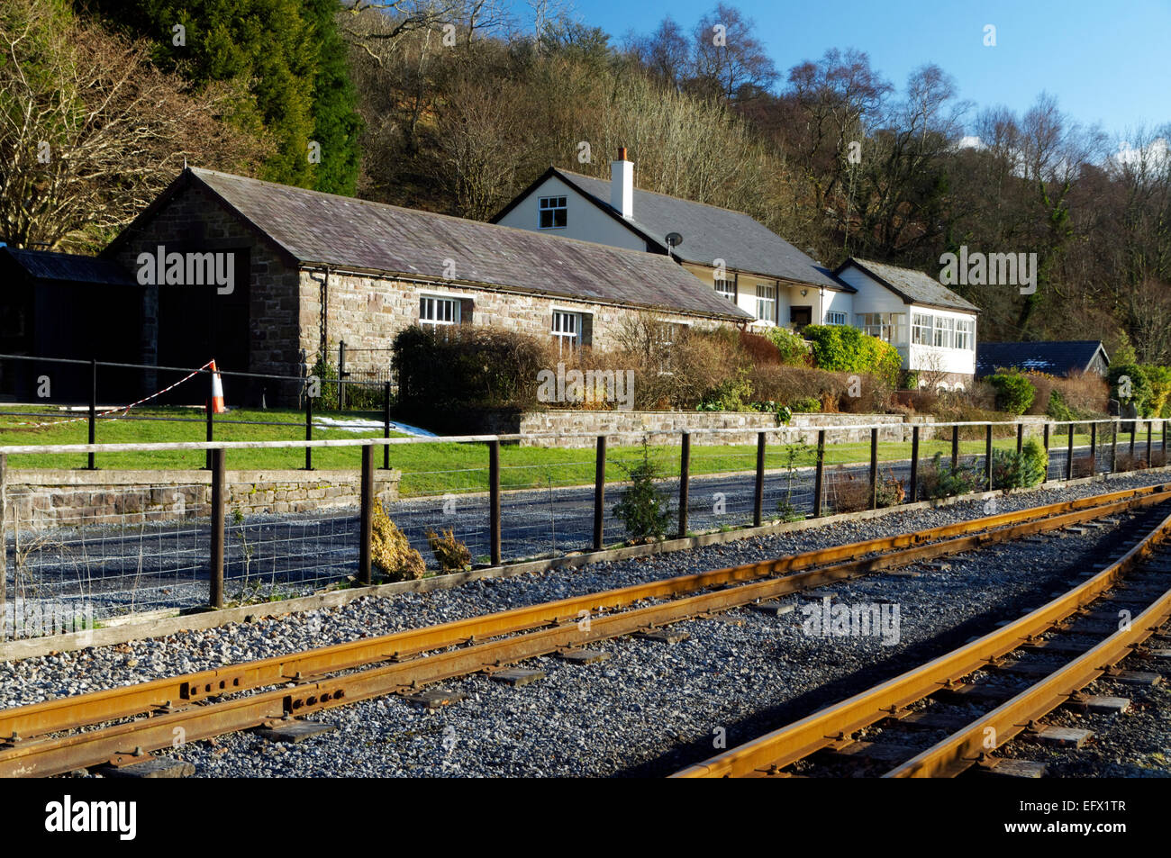 Brecon Bergstation und Pontsticill Reservoir, Brecon Beacons National Park, Powys, Wales, UK. Stockfoto