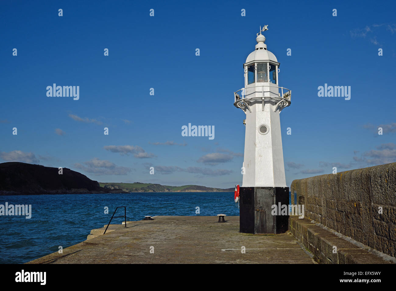 Der Leuchtturm am Mevagissey, Cornwall, UK Stockfoto