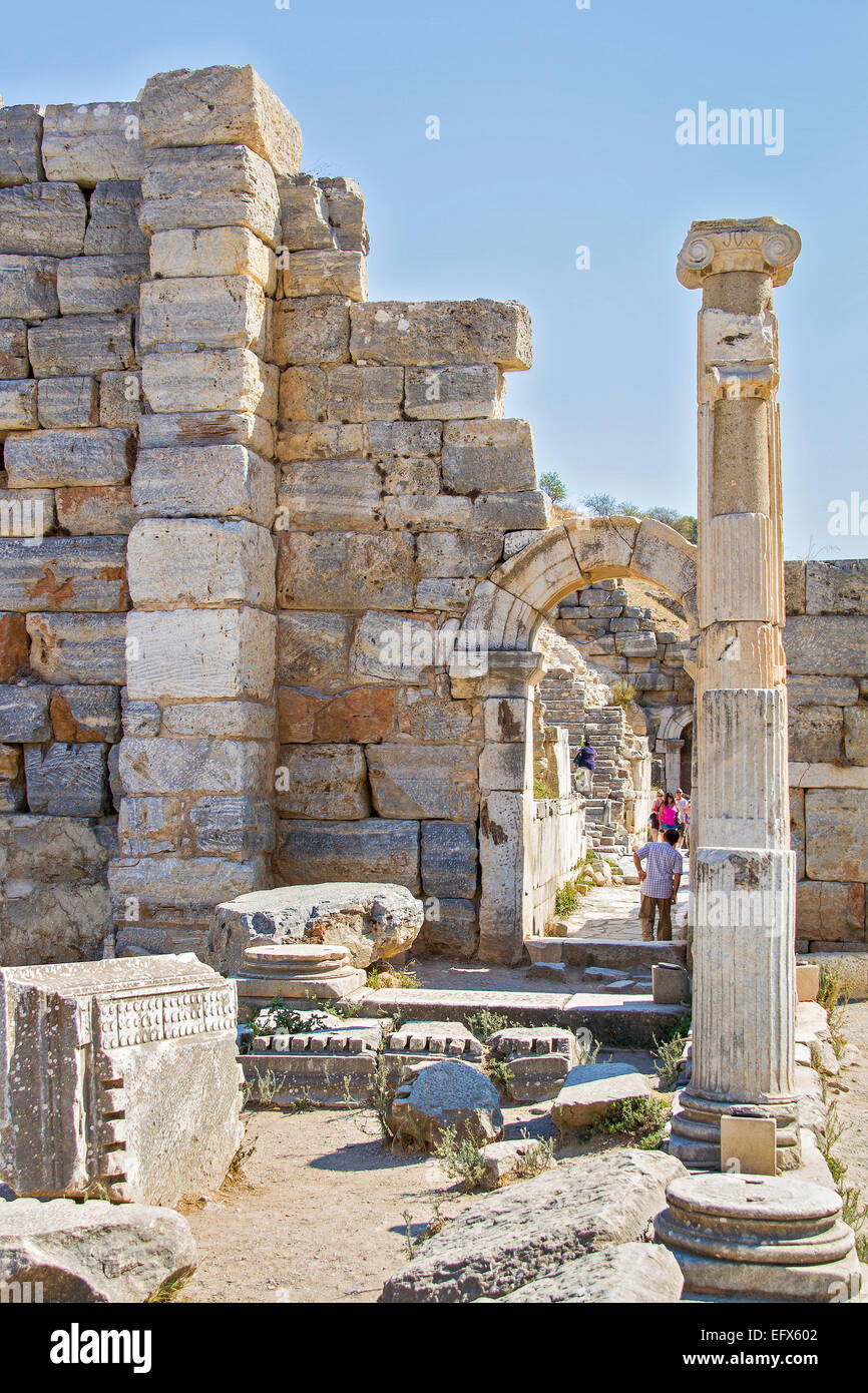 Ephesus-Türkei Prytaneion (Treffpunkt) Stockfoto