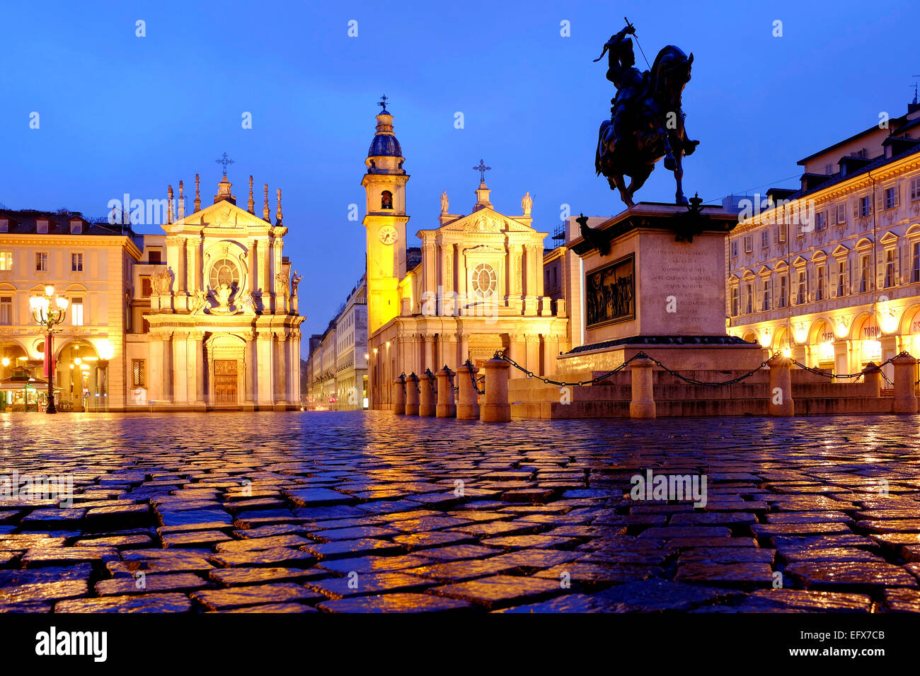 Piazza San Carlo, Turin, Italien Stockfoto