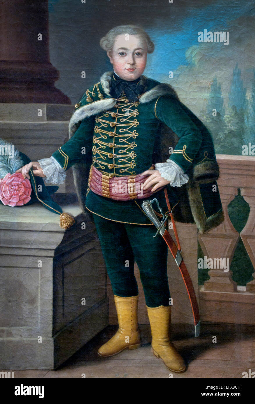 Anton Wilhelm Tischbein - Bildnis des Carl Justinian von Holzhausen (1750-1793 Stockfoto