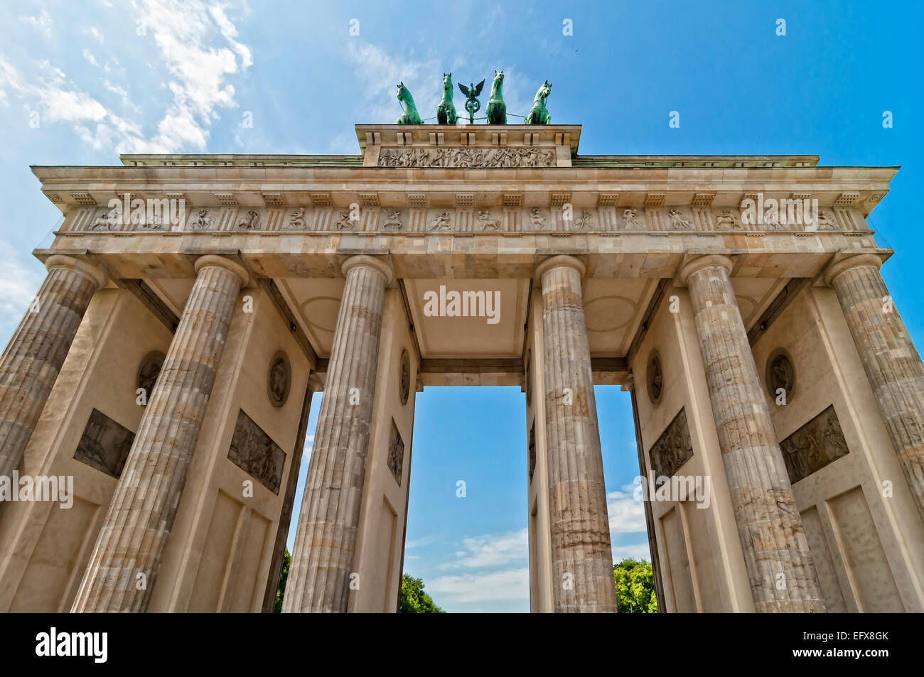 Detail des Brandenburger Tors in Berlin, Deutschland Stockfoto