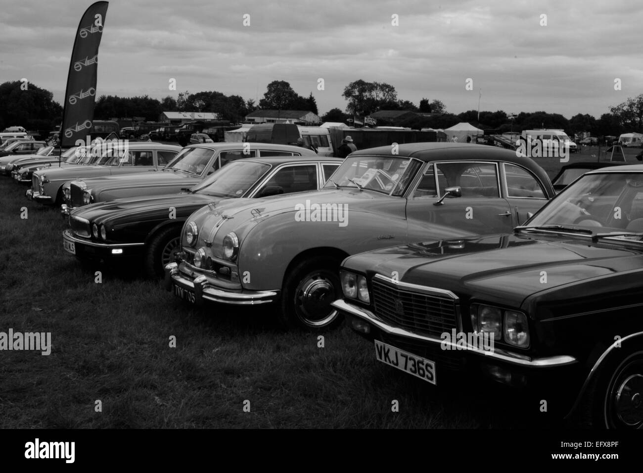 alte Autos, Original, schwarz und weiß, Fahrzeuge, Auto-show Stockfoto