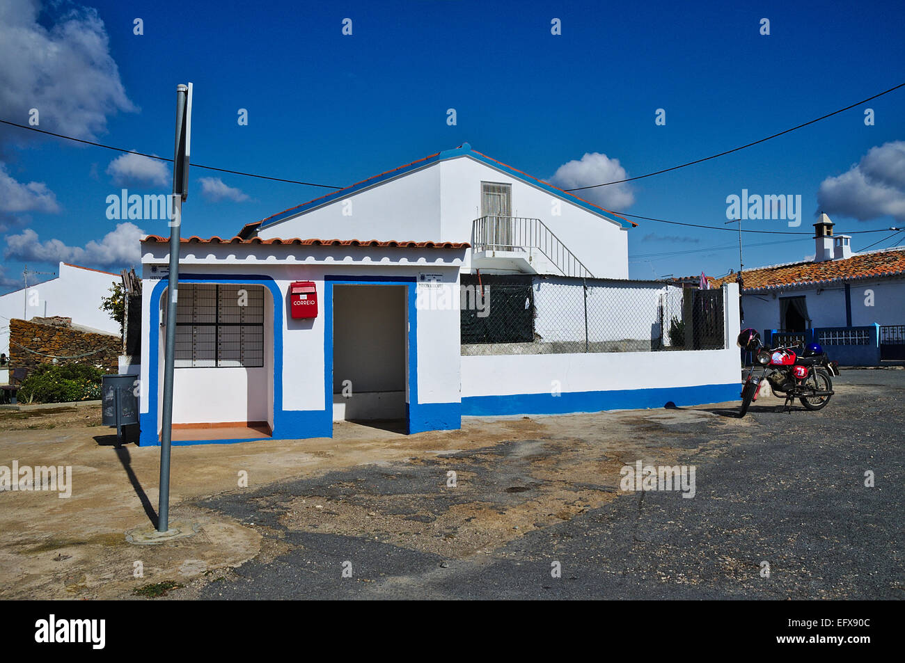 Szene von einem Dorf auf dem Lande in Alentejo, Portugal Stockfoto