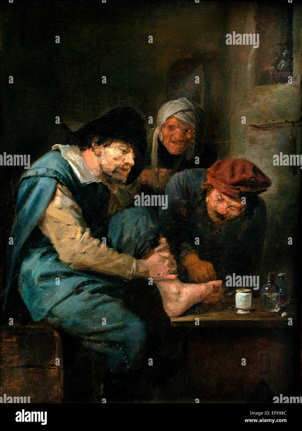 Der Fuß Operation 1636 Adriaen Brouwer (1605 – 1638) flämischen niederländische Maler siebzehnten Jahrhundert Niederlande Belgien Stockfoto