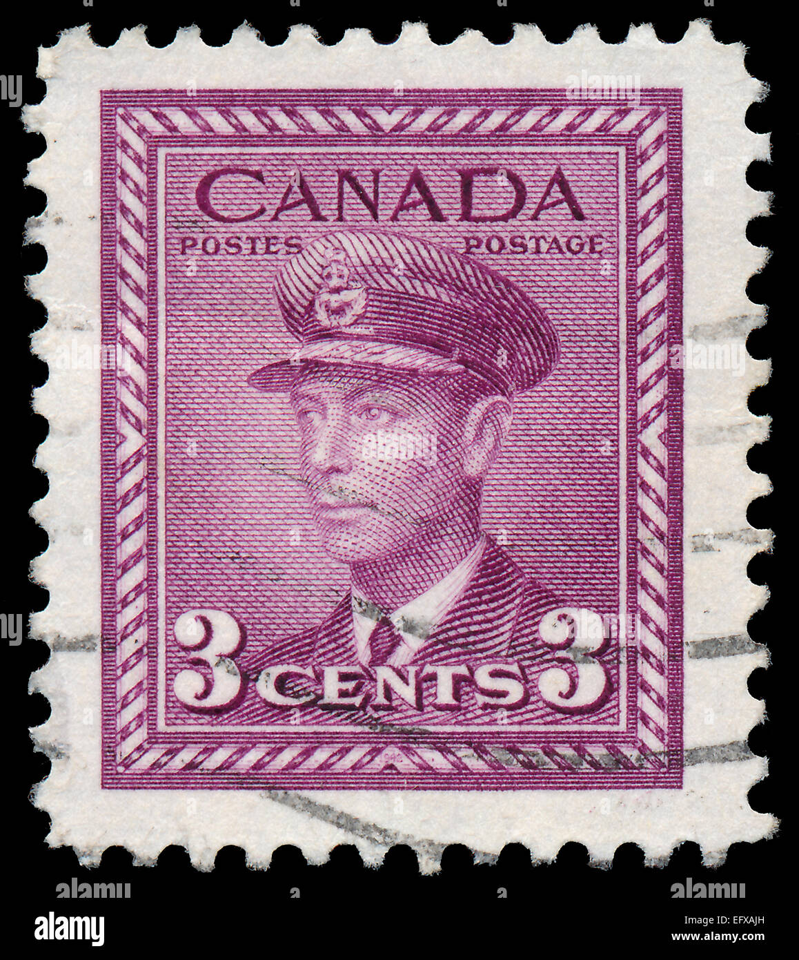 Kanada - ca. 1942: Briefmarke gedruckt von Kanada, zeigt König George VI, ca. 1942 Stockfoto